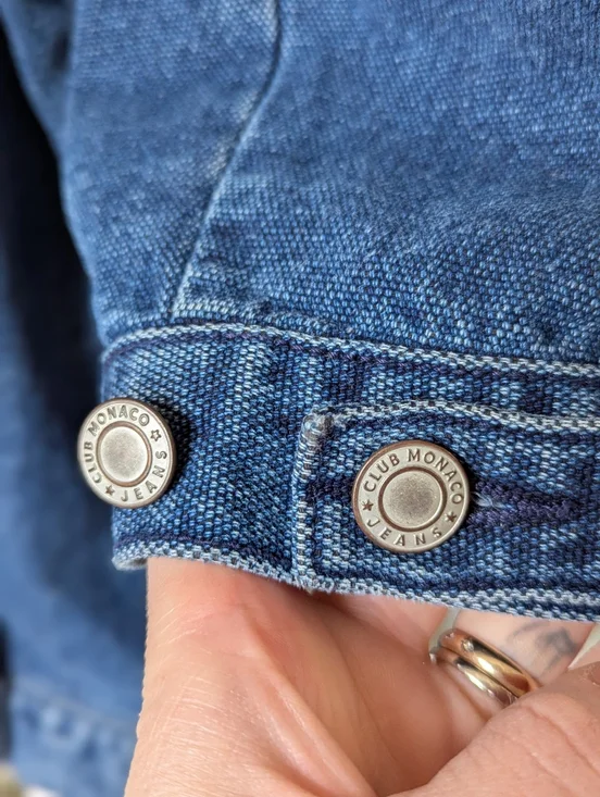 80s Club Monaco RARE VTG Authentic Denim Trucker Indigo Jean Jacket - Picture 13 of 16
